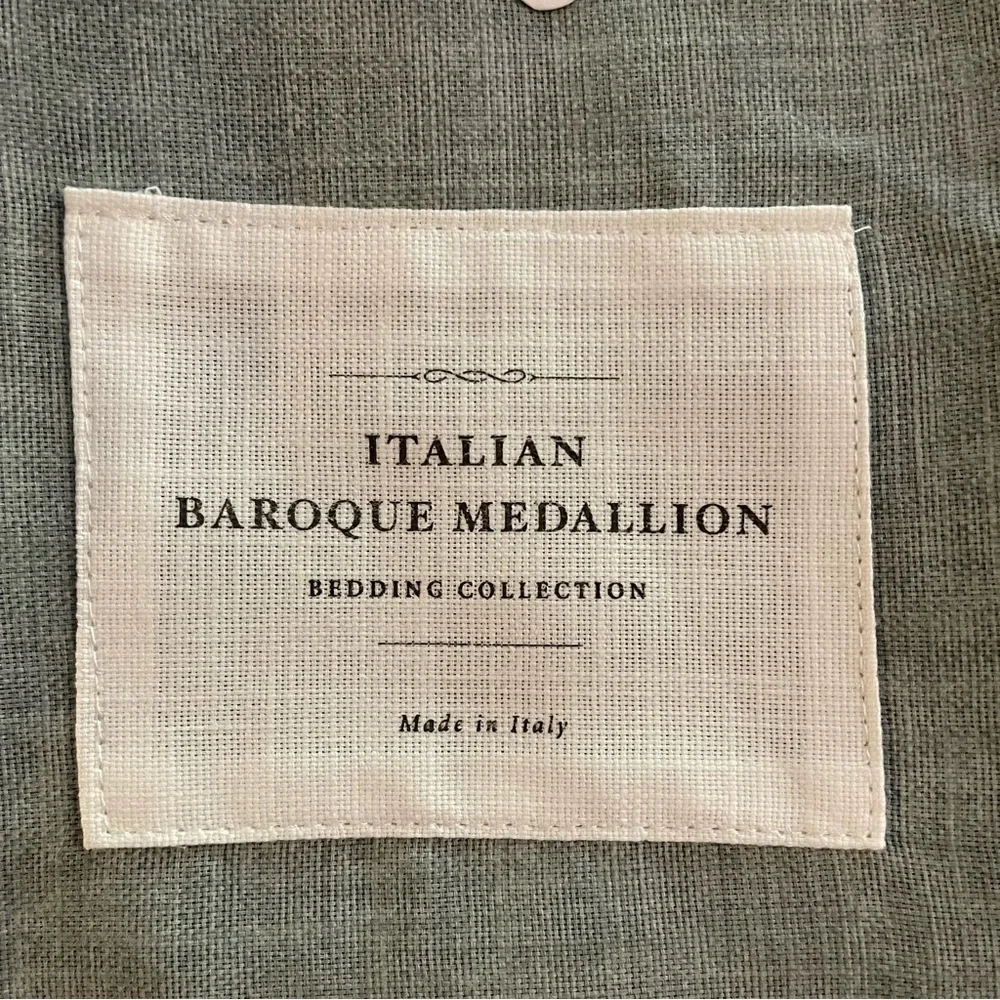 NWT Restoration Hardware ~ Set (2) Italian Baroque Medallion Shams in Sand|Dune